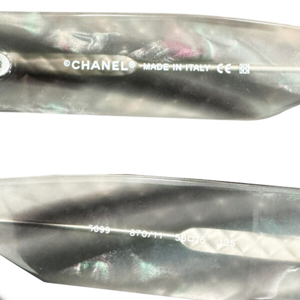Chanel Logo Chunky Sunglasses in Grey / Silver - Image 3