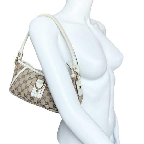 Gucci Monogram D Ring Shoulder Bag in Beige / Cream / Gold - Image 8