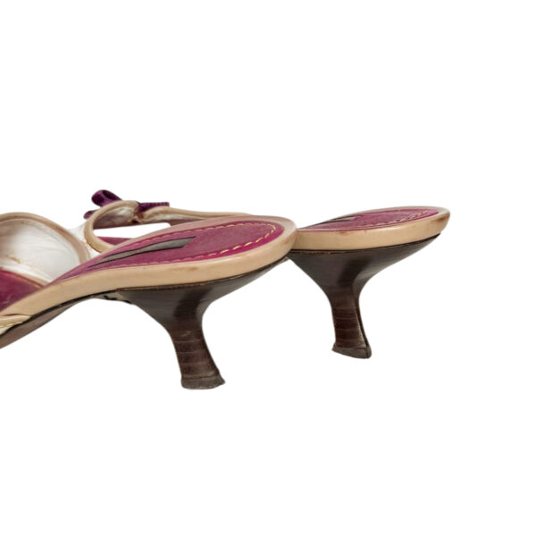 Louis Vuitton Monogram Bow Heels in White / Multicolour UK 4 - Image 3