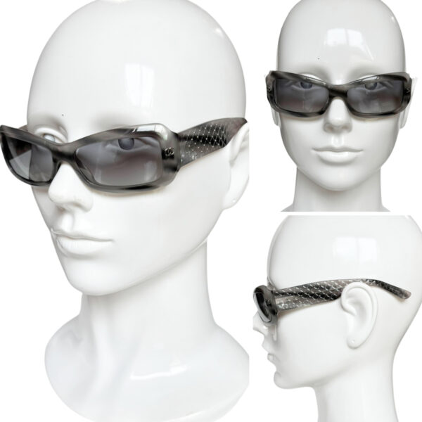 Chanel Logo Chunky Sunglasses in Grey / Silver - Image 4