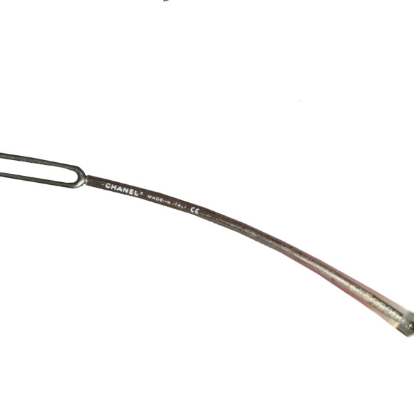 Chanel Diamante Logo Rimless Wraparound Sunglasses in Baby Pink / Silver - Image 3