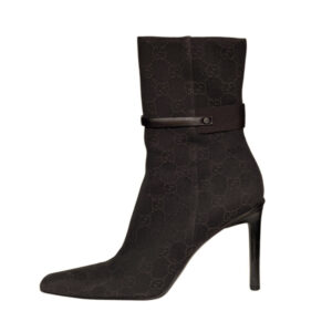 Vintage Gucci Monogram Heeled Boots in Brown UK 4.5 | NITRYL