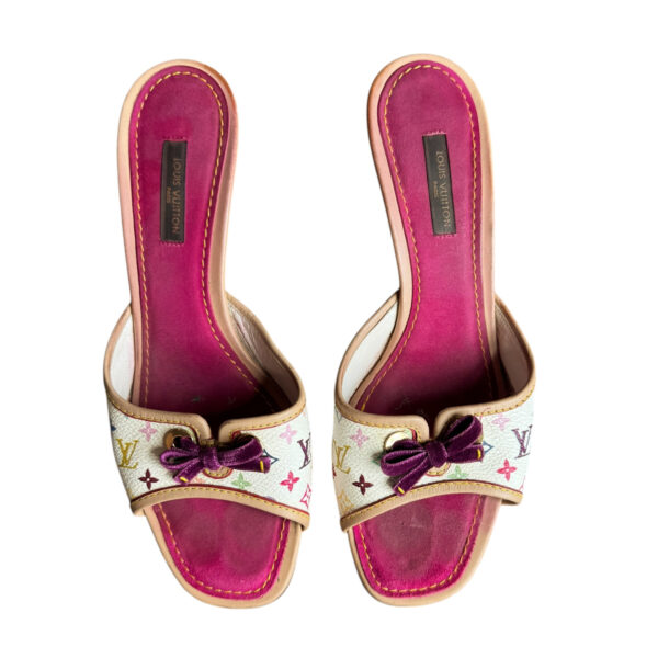 Louis Vuitton Monogram Bow Heels in White / Multicolour UK 4 - Image 4