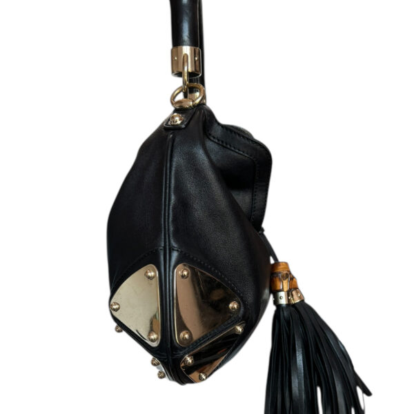 Gucci Indy Tassel Leather Shoulder Bag in Black / Gold - Image 3