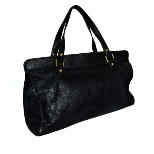 Gucci Studded Logo Leather Shoulder Bag in Black / Gold - Image 4
