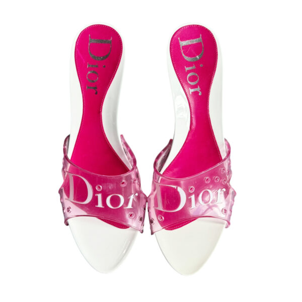 Dior Rubber Jelly Logo Heels in White / Pink UK 6.5 - Image 4