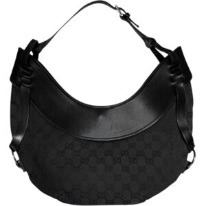 Vintage Gucci Monogram Hobo Shoulder Bag in Black | NITRYL