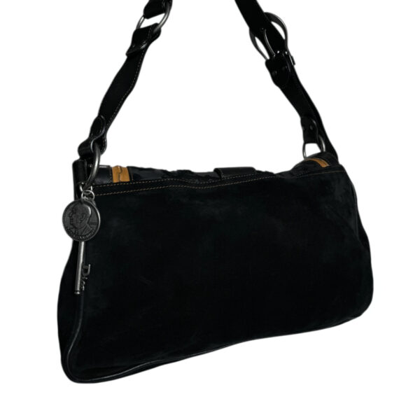 Dior Gaucho Velvet Suede Double Saddle Shoulder Bag in Black / Tan - Image 4