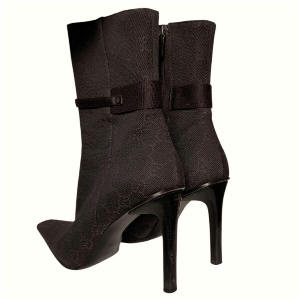 Gucci Monogram Heeled Boots in Brown UK 4.5 - Image 3