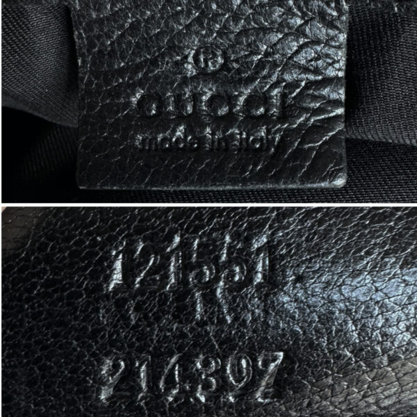 Gucci Studded Logo Leather Shoulder Bag in Black / Gold - Image 6