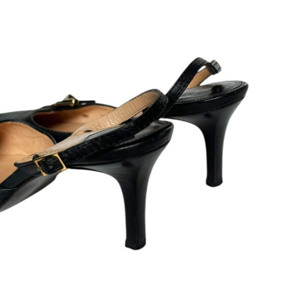 Louis Vuitton Cube Logo Slingback Heels in Black / Gold UK 5 - Image 3