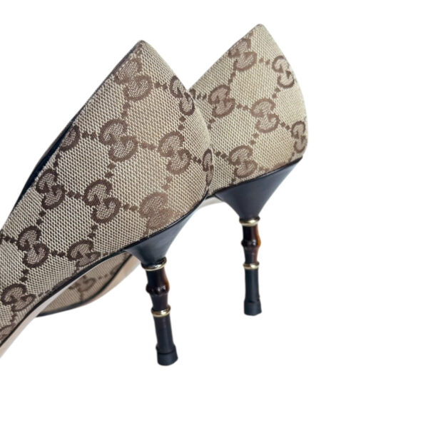 Gucci Monogram Bamboo Heels in Beige / Black UK 5 - Image 3