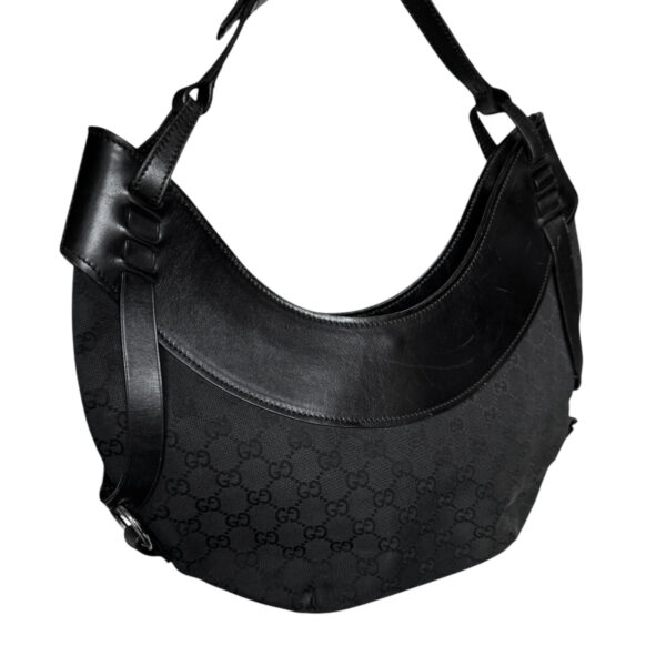 Gucci Monogram Hobo Shoulder Bag in Black - Image 2