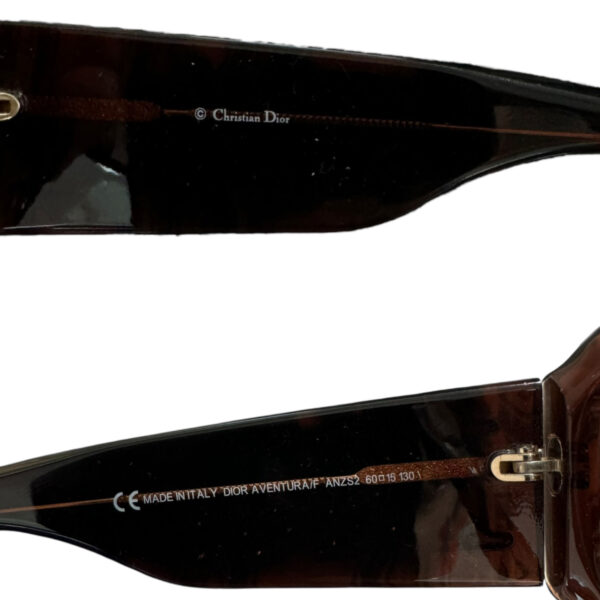 Dior Logo Chunky Sunglasses in Brown / Gold - Image 3