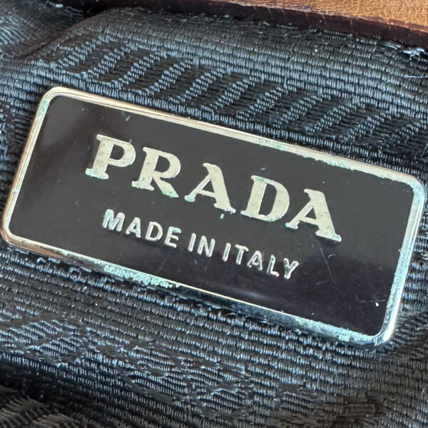 Prada Leather Buckle Shoulder Bag in Brown / Silver - Image 7
