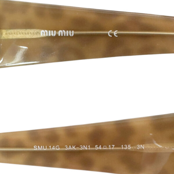 Miu Miu Logo Leopard Print Chunky Sunglasses in Brown / Gold - Image 3