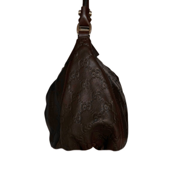 Gucci Monogram Leather D Ring Hobo Shoulder Bag in Brown / Gold - Image 3