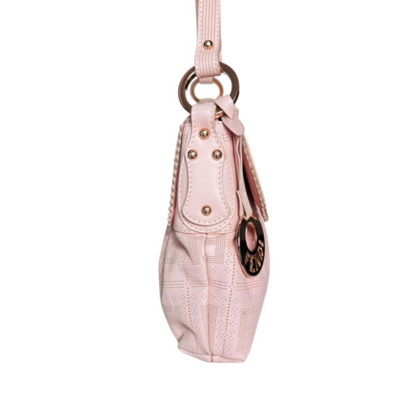 Fendi Monogram Leather Chef Shoulder Bag in Baby Pink / Gold - Image 3
