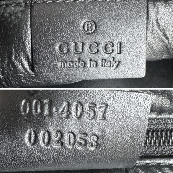Gucci Monogram Stripe Jackie Shoulder Bag in Black / Beige / Silver - Image 7