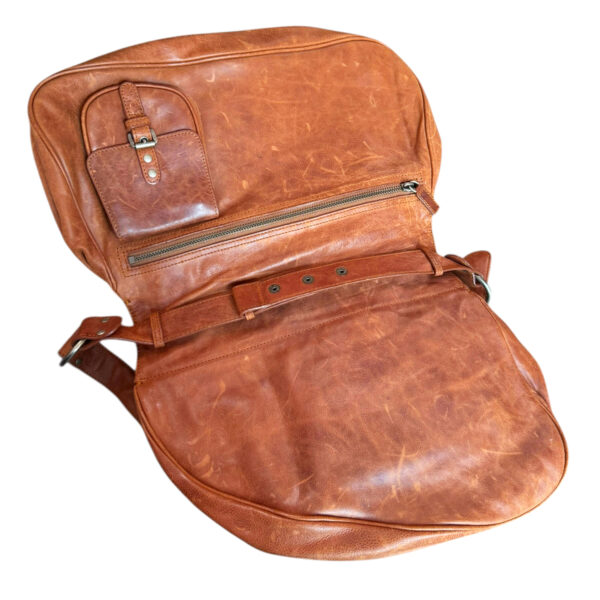 Dior Gaucho Leather Double Saddle Shoulder Bag in Tan Brown - Image 6