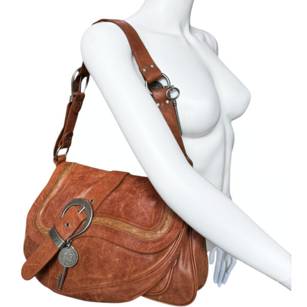 Dior Gaucho Leather Double Saddle Shoulder Bag in Tan Brown - Image 8