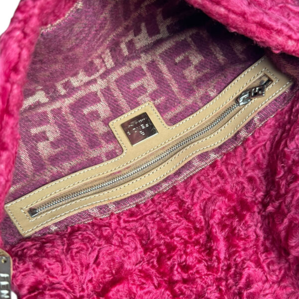 Fendi Fur Shoulder Baguette Bag in Hot Pink / Tan - Image 6