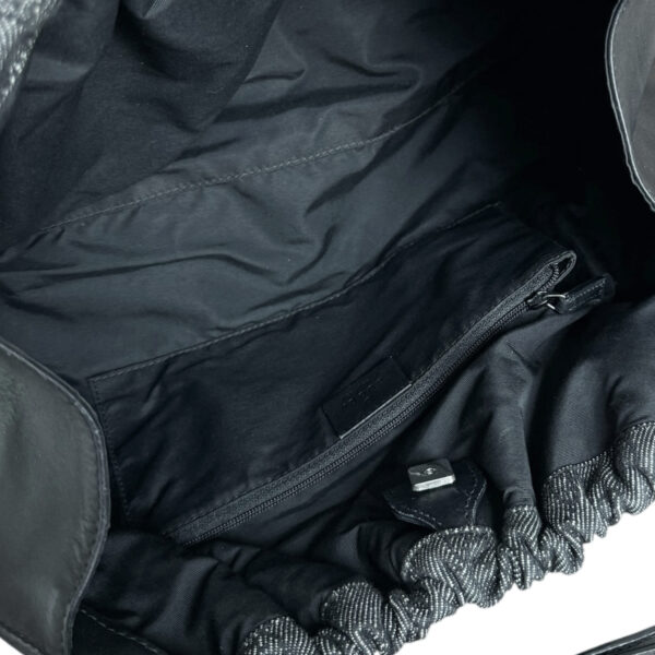 Gucci Monogram Ruched Shoulder Bag in Dark Grey / Black - Image 6