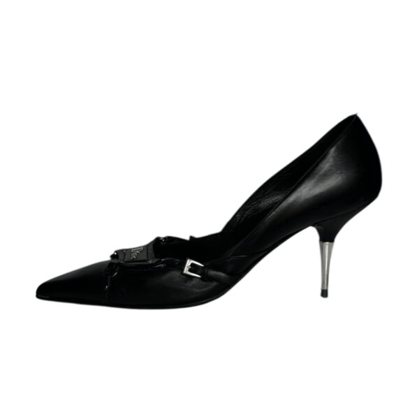 Dior Bondage Logo Leather Heels in Black / Silver UK 6 - Image 2