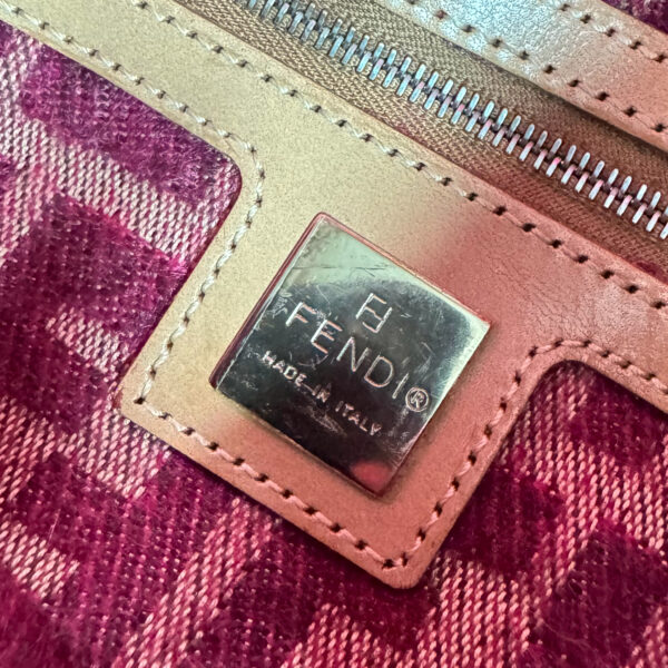 Fendi Fur Shoulder Baguette Bag in Hot Pink / Tan - Image 7
