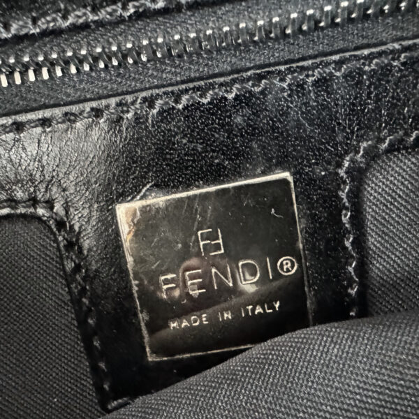 Fendi Beaded Embellished Shoulder Baguette Bag in Black / Silver - Image 7