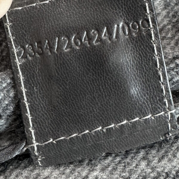 Fendi Monogram Wool Shoulder Baguette Bag in Charcoal Grey / Silver - Image 8
