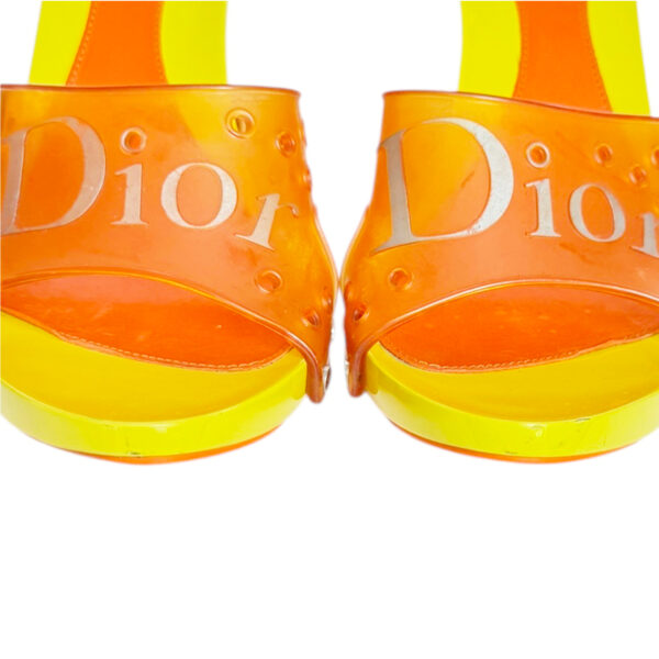 Dior Rubber Jelly Logo Heels in Yellow / Orange UK 5 | NITRYL - Image 5