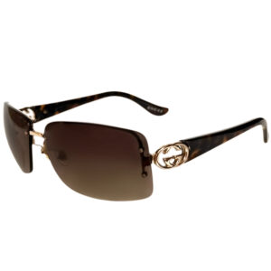 Vintage Gucci GG Logo Rimless Tortoiseshell Sunglasses in Brown / Gold | NITRYL