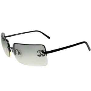 Vintage Chanel Diamante Rimless Sunglasses in Grey / Black | NITRYL