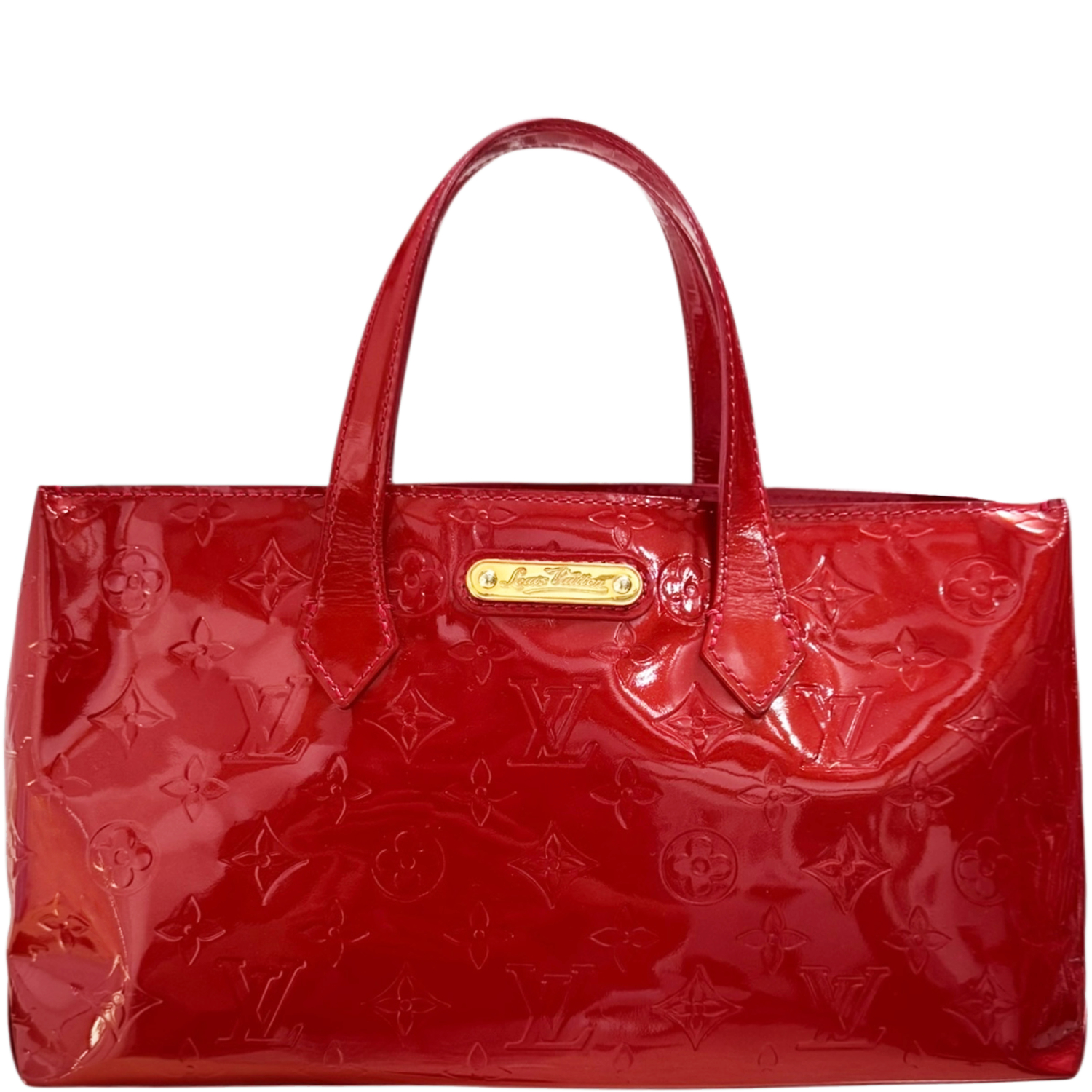 Vintage Louis Vuitton Monogram Vernis Wiltshire Bag in Red / Gold | NITRYL