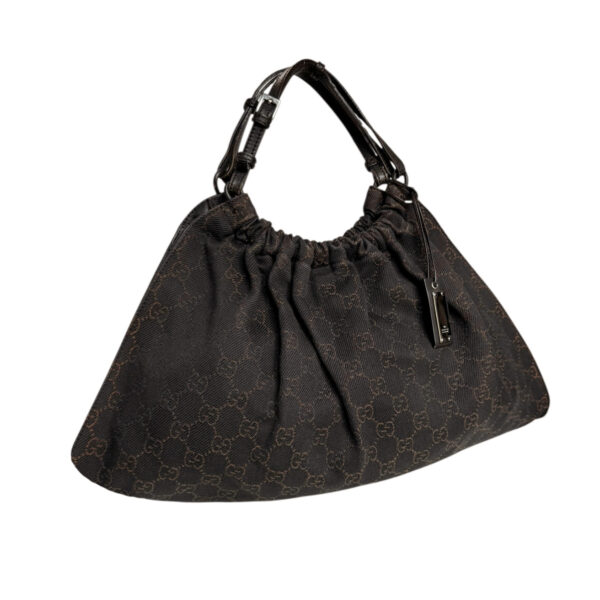 Gucci Monogram Ruched Shoulder Bag in Brown - Image 2