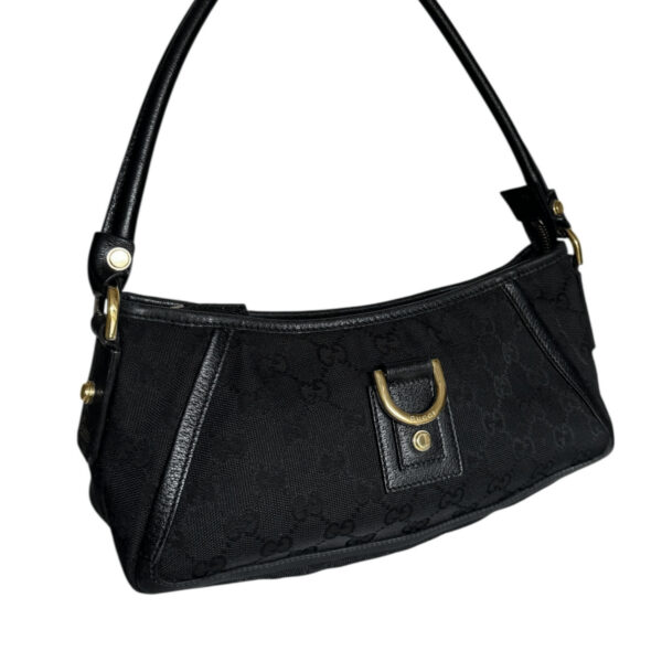 Gucci Monogram D Ring Shoulder Bag in Black / Gold - Image 2