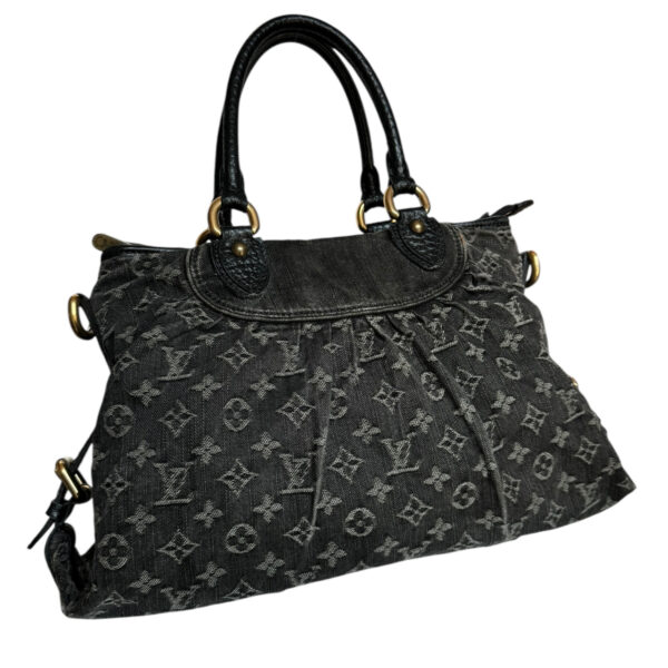 Louis Vuitton Monogram Denim Cabby Hobo Shoulder Bag in Black / Gold - Image 2