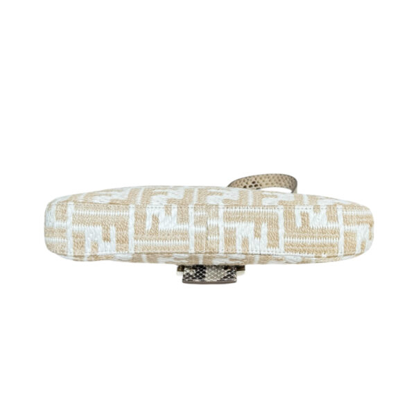 Fendi Monogram Rafia Exotic Shoulder Baguette Bag in Beige / Cream / Gold - Image 5