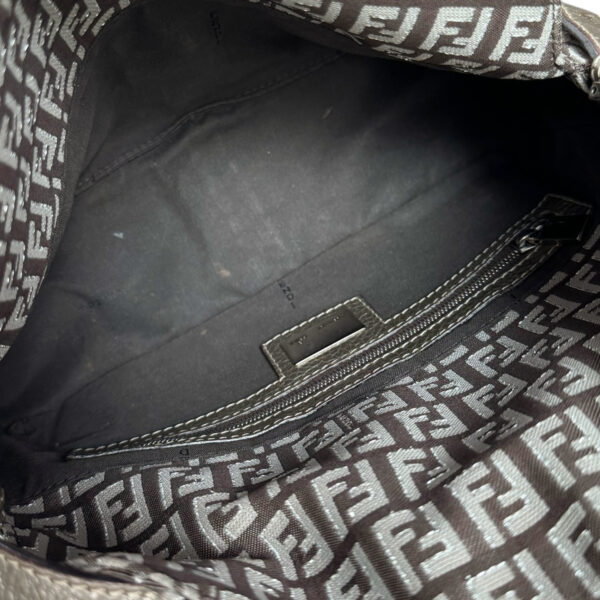 Fendi Monogram Shoulder Baguette Bag in Taupe / Metallic Silver - Image 6