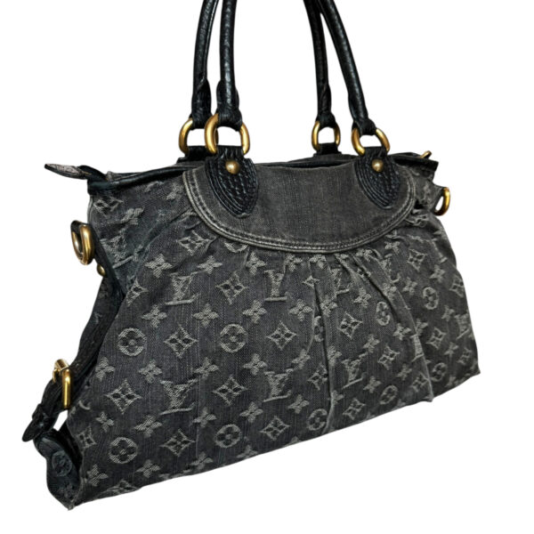 Louis Vuitton Monogram Denim Cabby Hobo Shoulder Bag in Black / Gold - Image 4