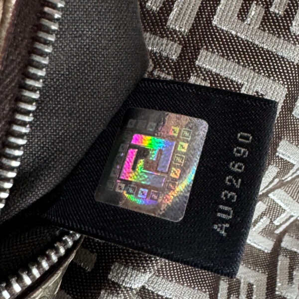 Fendi Monogram Shoulder Baguette Bag in Taupe / Metallic Silver - Image 8