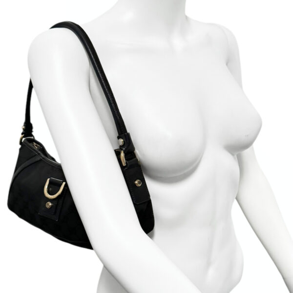 Gucci Monogram D Ring Shoulder Bag in Black / Gold - Image 8