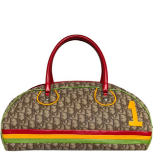Vintage Dior Monogram Rasta Bowling Bag in Brown / Red - Yellow - Green | NITRYL