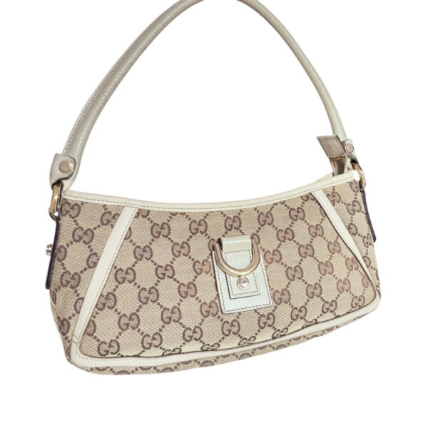 Gucci Monogram D Ring Shoulder Bag in Beige / Cream / Gold - Image 2