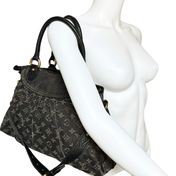 Louis Vuitton Monogram Denim Cabby Hobo Shoulder Bag in Black / Gold - Image 10