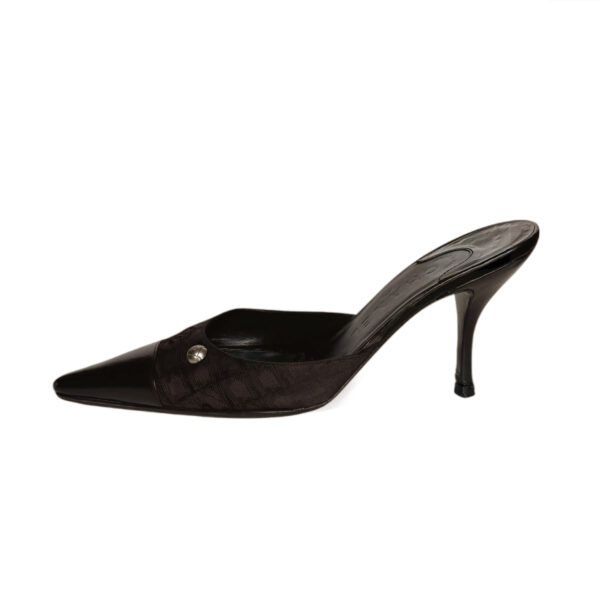 Chanel Logo Travel Mule Heels in Brown / Silver UK 3.5 - Image 2