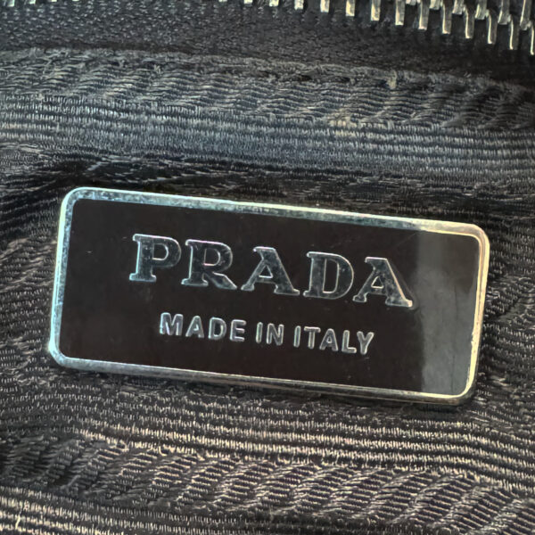 Prada Nylon Buckle Half Moon Hobo Shoulder Bag in Brown / Silver - Image 7