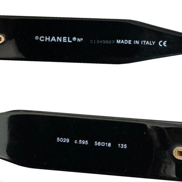 Chanel Logo Chunky Sunglasses in Brown - Taupe / Gold - Image 3