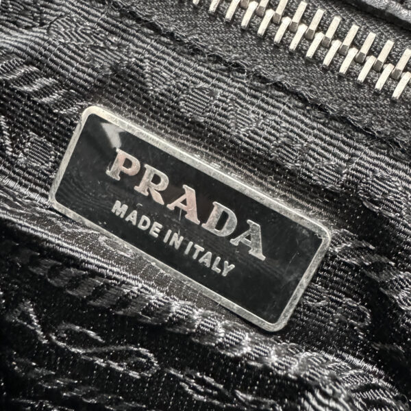 Prada Nylon Leather Shoulder Bag in Black / Silver - Image 7